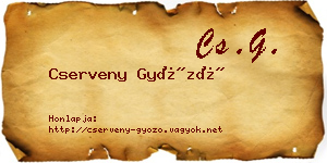 Cserveny Győző névjegykártya